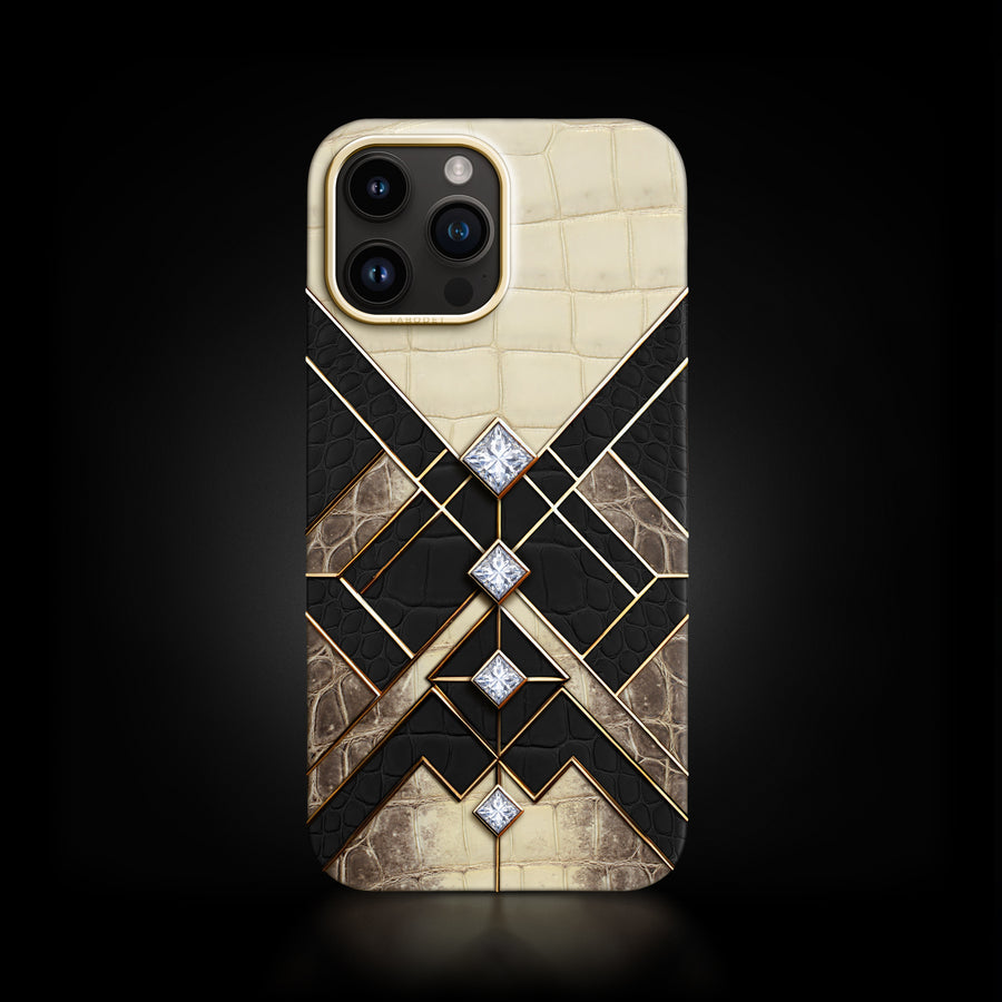 Ai-Generated Classic Case For iPhone 16 Pro Max In Alligator With Diamonds