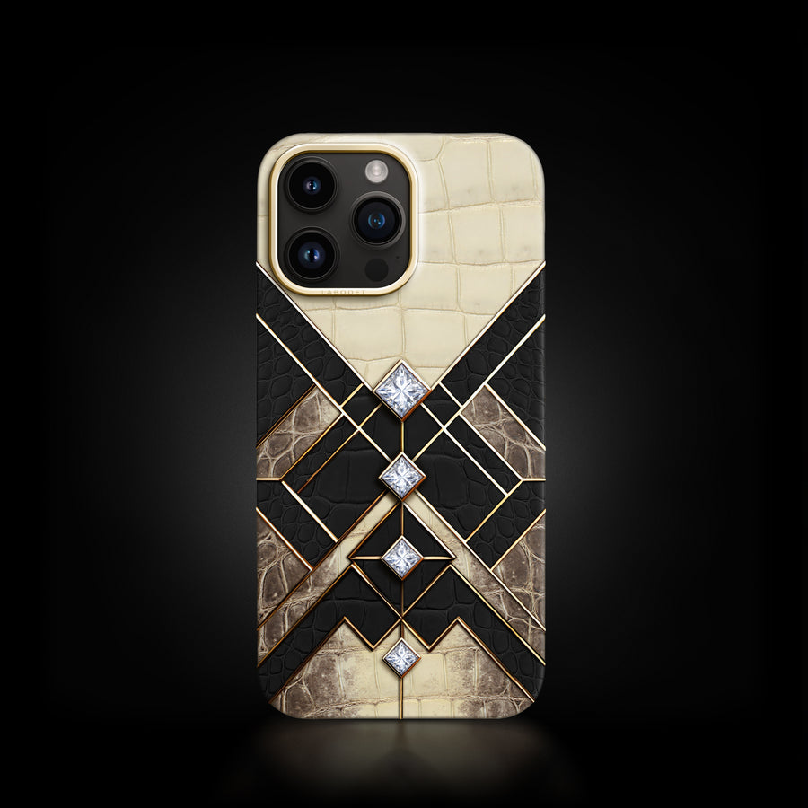 Ai-Generated Classic Case For iPhone 16 Pro In Alligator With Diamonds