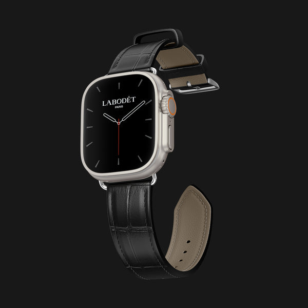 Classic Strap Edition Black For Apple Watch Ultra 49mm In Alligator