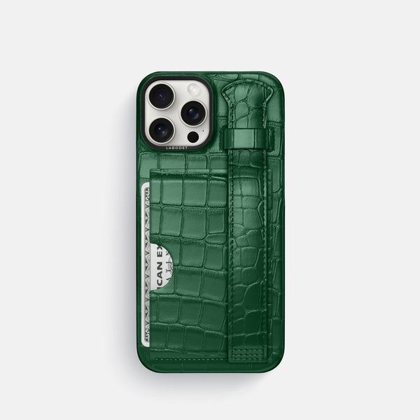 Cardholder Strap Case For iPhone 16 Pro In Alligator