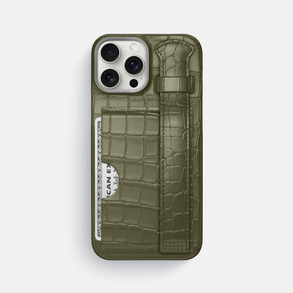 Cardholder Strap Case For iPhone 16 Pro Max In Alligator