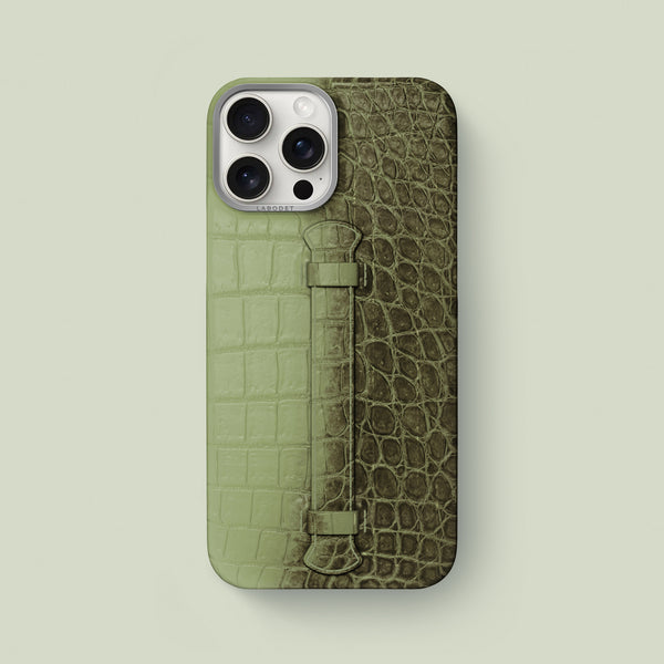 Center Handle Celadon Green For iPhone 16 Pro Max In Himalayan Crocodile