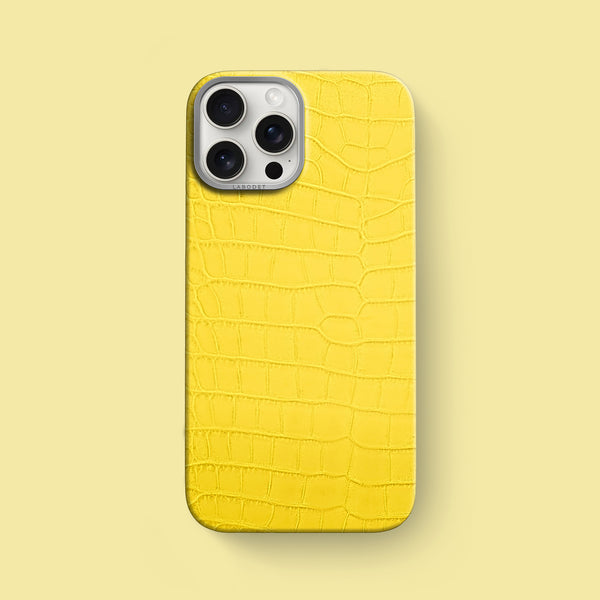 Classic Case 1/1 Carbon Yellow For iPhone 16 Pro Max In Alligator