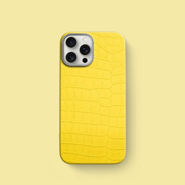 Classic Case 1/1 Carbon Yellow For iPhone 16 Pro In Alligator