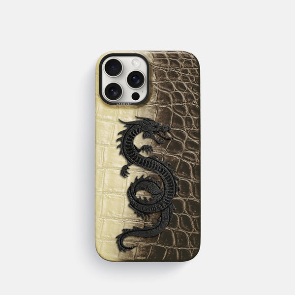 Classic Case With Carbon Dragon For iPhone 16 Pro In Himalayan Crocodile