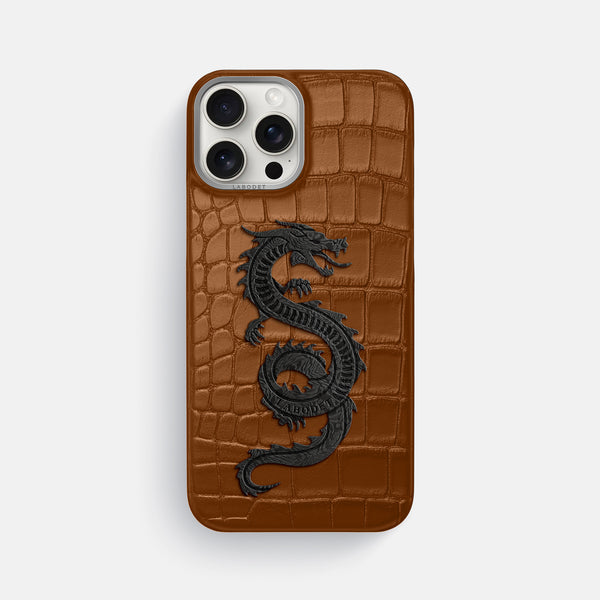 Classic Case With Carbon Dragon For iPhone 16 Pro Max In Alligator