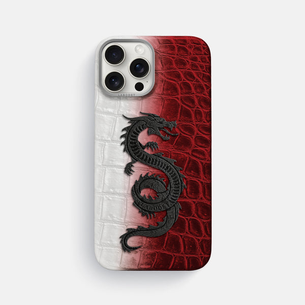 Classic Case With Carbon Dragon For iPhone 16 Pro Max In Himalayan Crocodile