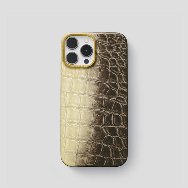Croco Embossed Leather Case for iPhone 15 Pro and 15 Pro Max by