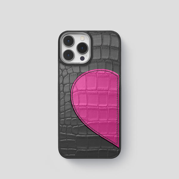 Classic Case With Half Heart - Right For iPhone 15 Pro In Alligator