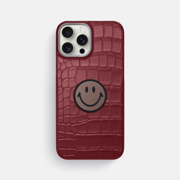 Smiling Face Case For iPhone 16 Pro Max In Alligator