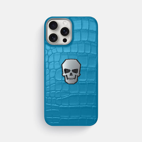 Classic Case With Titanium Skull For iPhone 16 Pro Max In Alligator