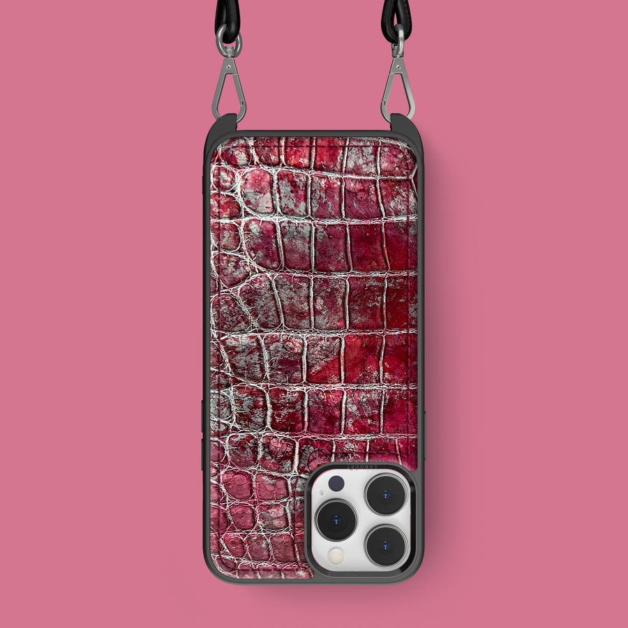 Crossbody Sport Case 1/1 Garnet For iPhone 16 Pro Max In Alligator