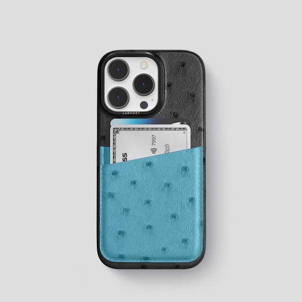 Double Card Case Coloré For iPhone 15 Pro In Ostrich