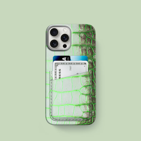 Double Card Case 1/1 Hulk For iPhone 16 Pro In Himalayan Crocodile