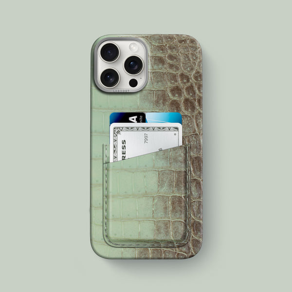 Double Card Case 1/1 Pistacchio For iPhone 16 Pro Max In Himalayan Crocodile