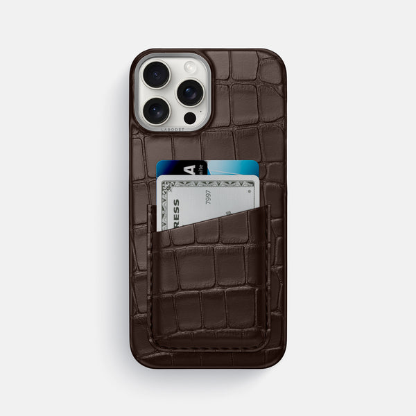 Double Card Case For iPhone 16 Pro Max In Alligator