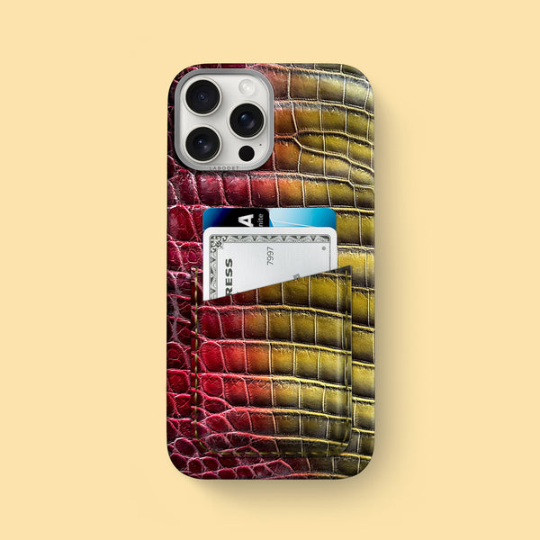 Double Card Case Sunset For iPhone 16 Pro Max In Alligator