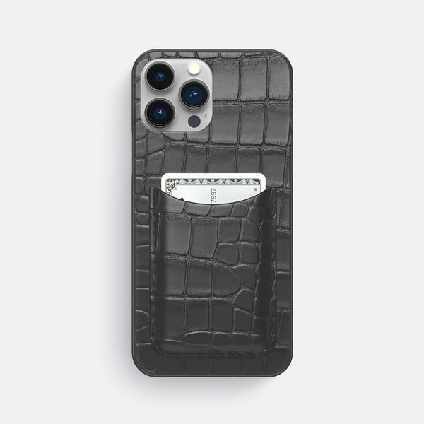 Slim Card Case For iPhone 16 Pro Max In Alligator