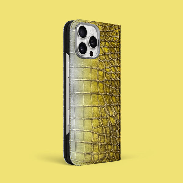 Folio Case 1/1 Lemon For iPhone 16 Pro Max In Himalayan Crocodile