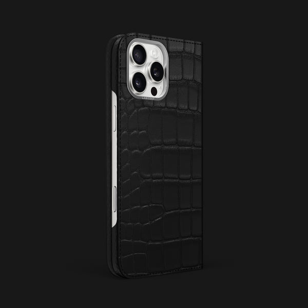 Folio Case Edition Black For iPhone 16 Pro Max In Alligator