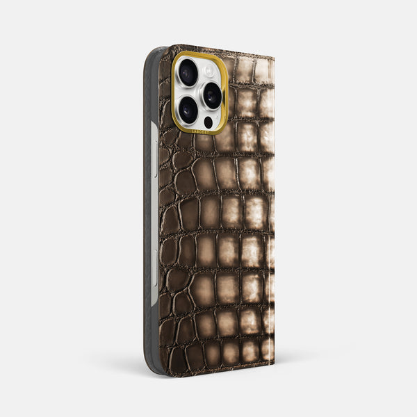 Folio Case For iPhone 16 Pro Max In Patina Alligator