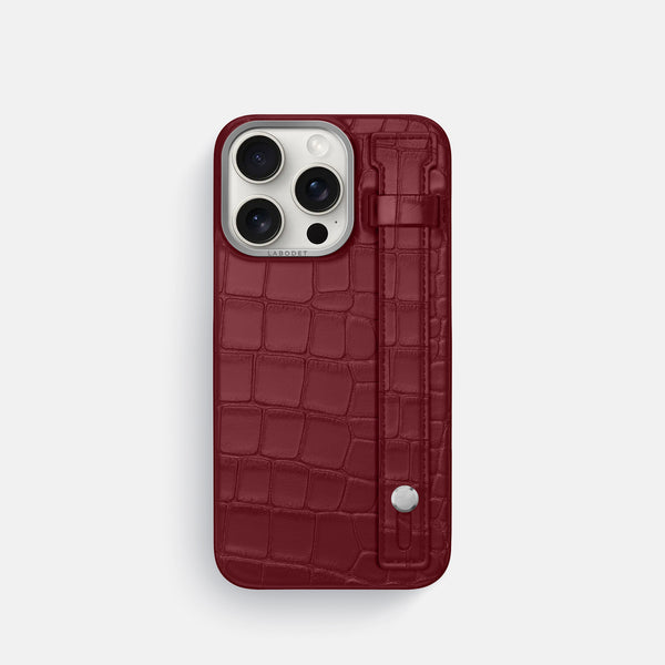 Hand Strap Case For iPhone 16 Pro In Alligator