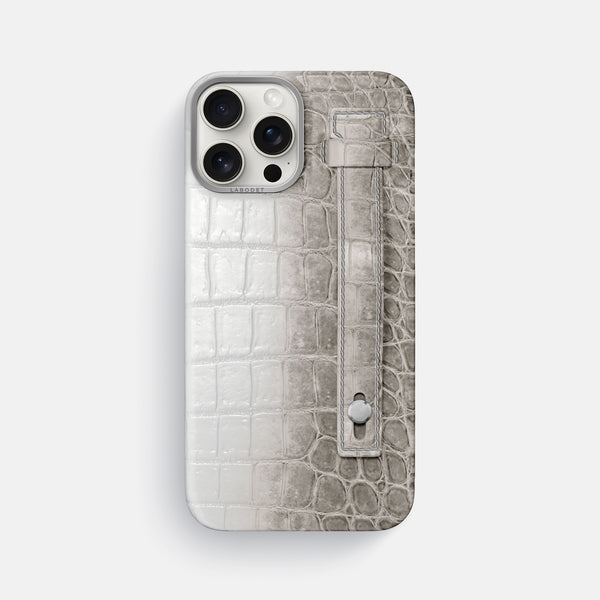 Hand Strap Case For iPhone 16 Pro Max In Himalayan Crocodile