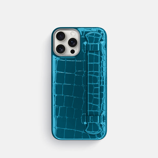 Handle Case For iPhone 16 Pro In Shiny Alligator