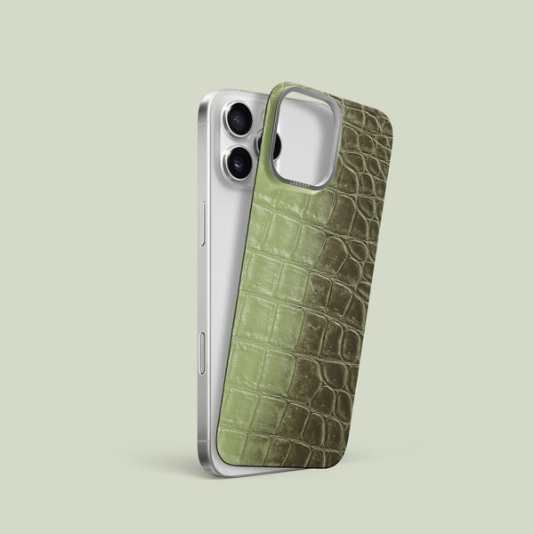 MagSafe Mask Celadon Green For iPhone 16 Pro In Himalayan Crocodile