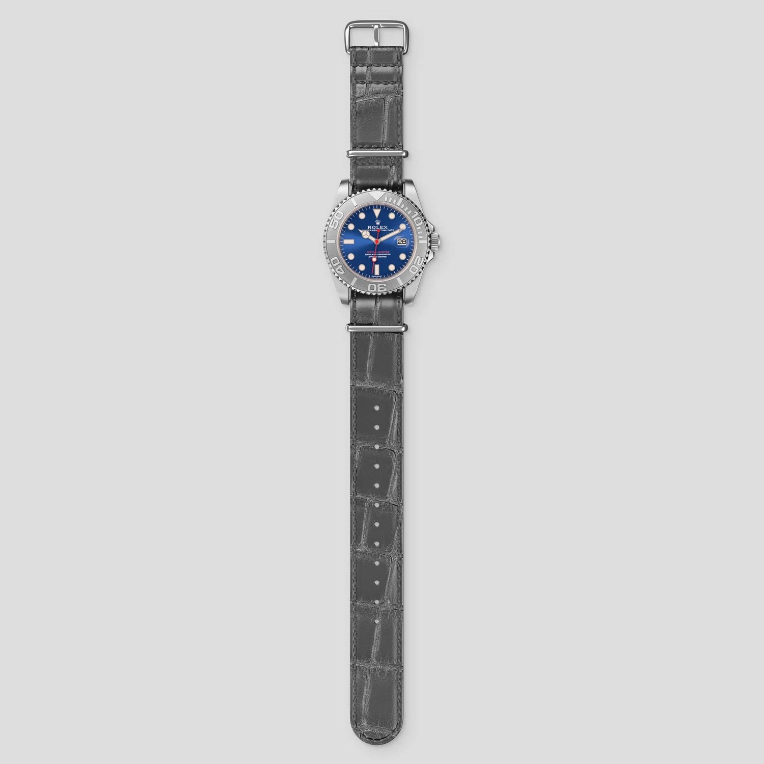 white and blue Strap for Rolex Yachtmaster II 44m