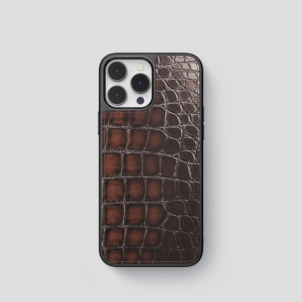 genuine lizard skin folio case for iPhone 12 Pro Max beige
