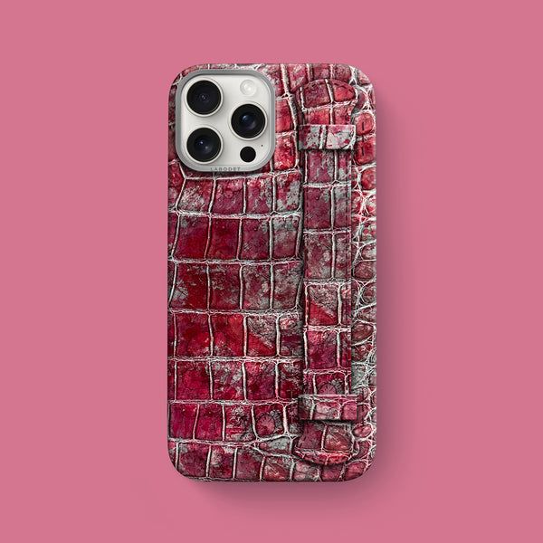 Handle Case 1/1 Garnet For iPhone 16 Pro Max In Alligator