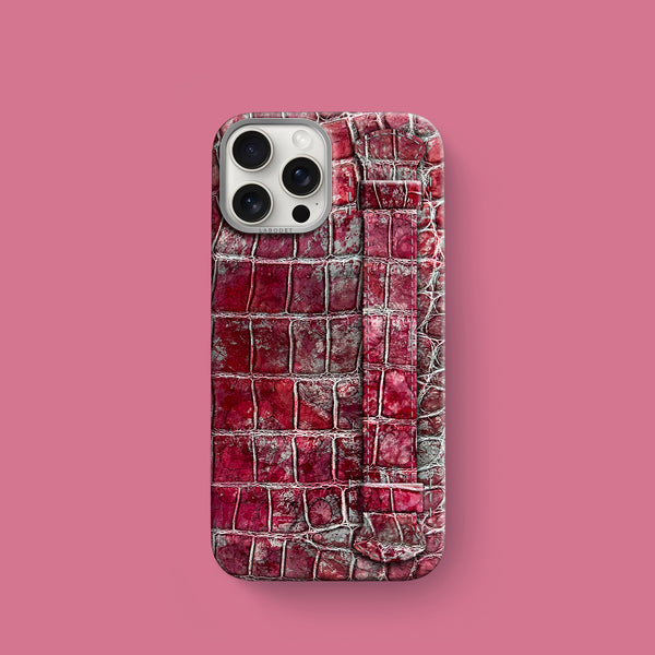 Handle Case 1/1 Garnet For iPhone 16 Pro In Alligator