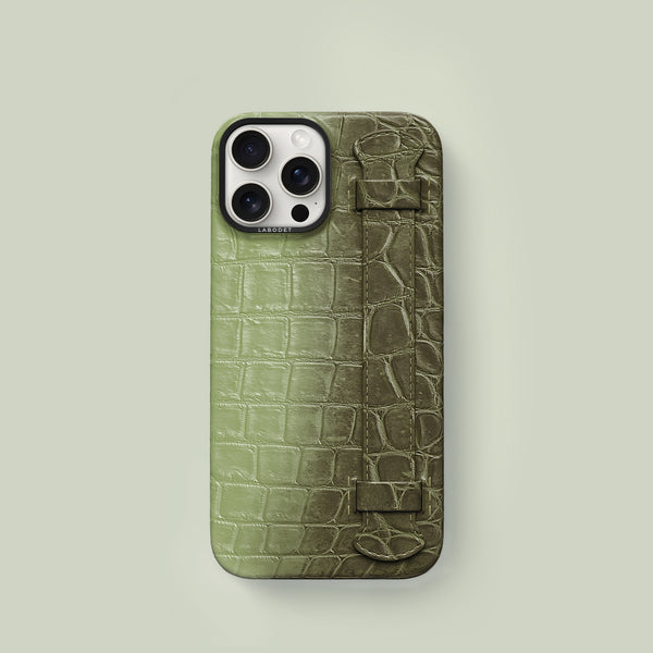 Handle Case Celadon Green For iPhone 16 Pro In Himalayan Crocodile