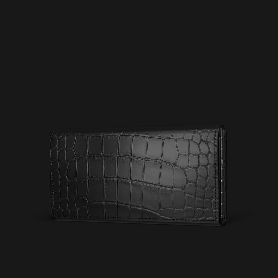 Wallet Case Edition Black For iPhone 16 Pro In Alligator