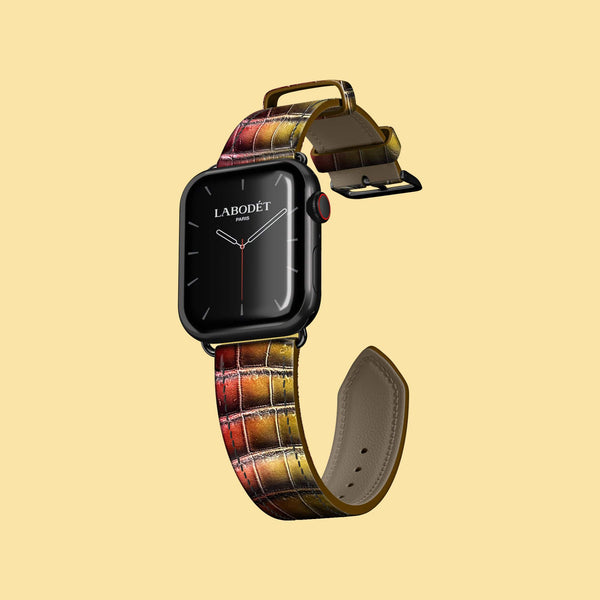 Classic Strap Fire In Savana For Apple Watch 41mm In Alligator