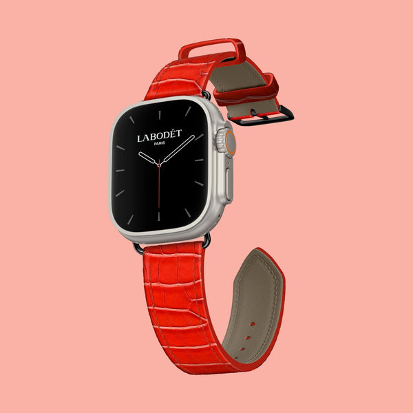 Classic Strap 1/1 Deep Coral For Apple Watch Ultra 49mm In Alligator