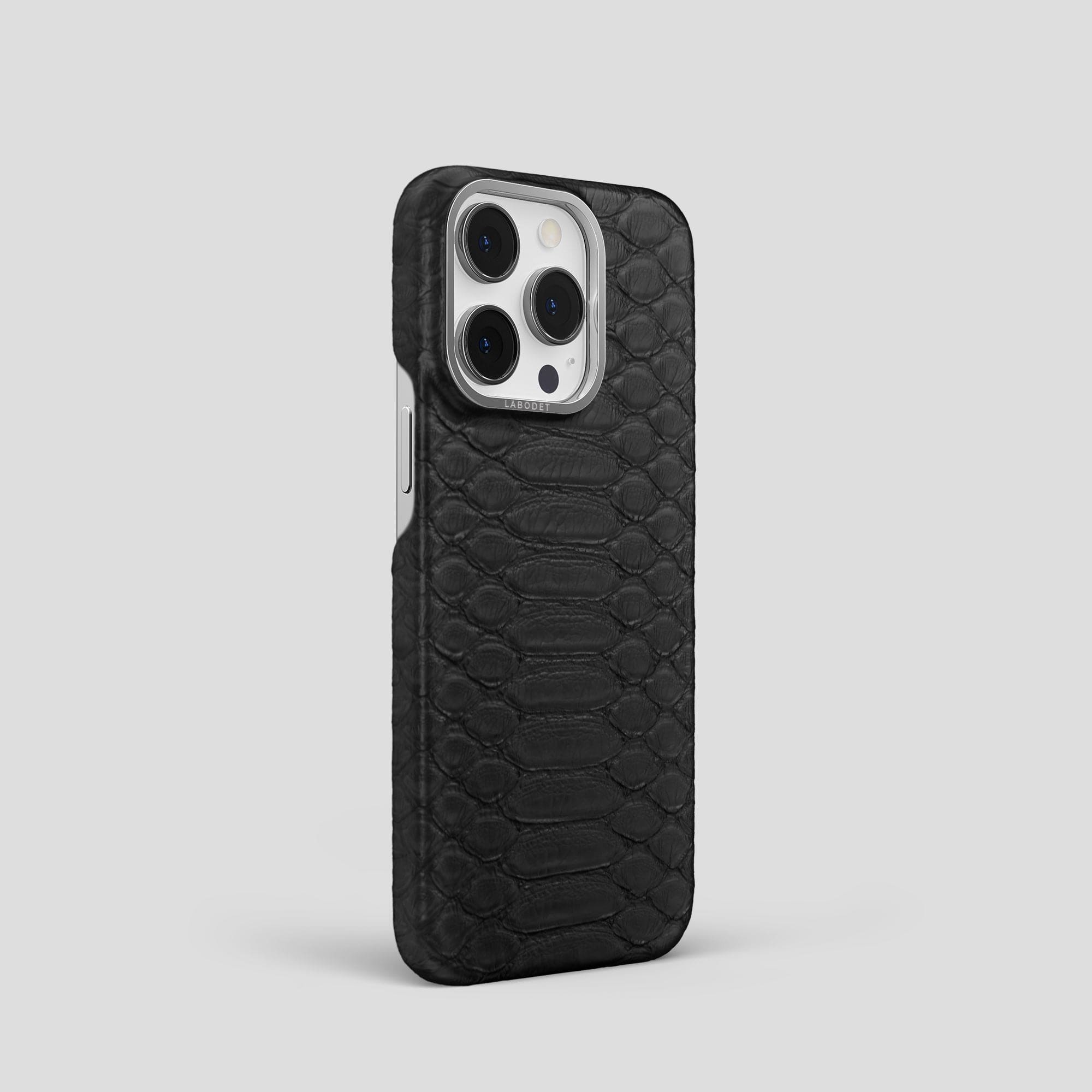 Black Python Leather iPhone Case – Davis Designs