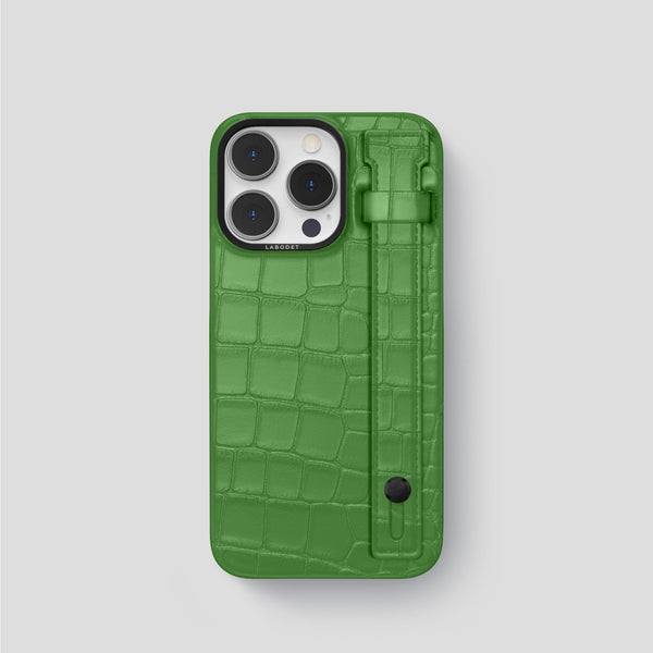 Hand Strap Case For iPhone 14 Pro In Alligator