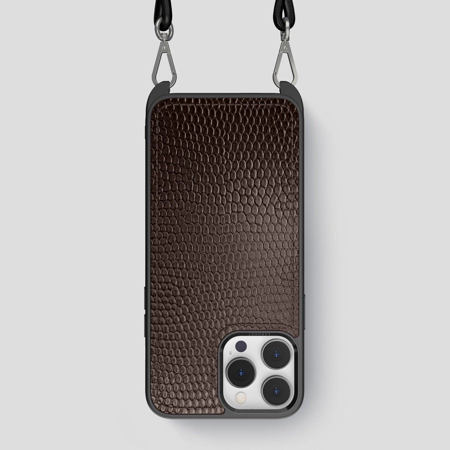 Luxurious leather cross-body insert card holder for iPhone
