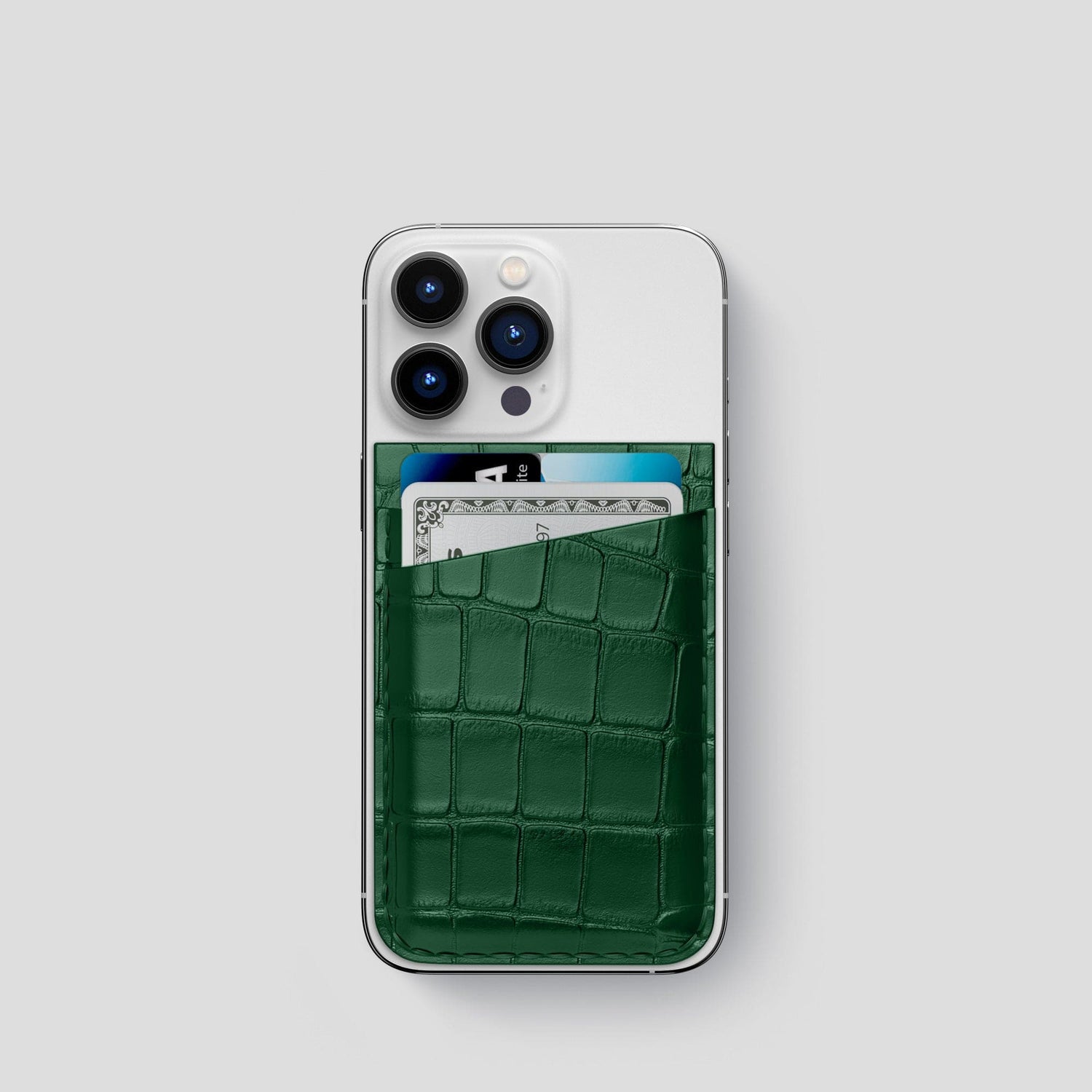 Cardholder Case for iPhone 13 Pro Max in Genuine Alligator